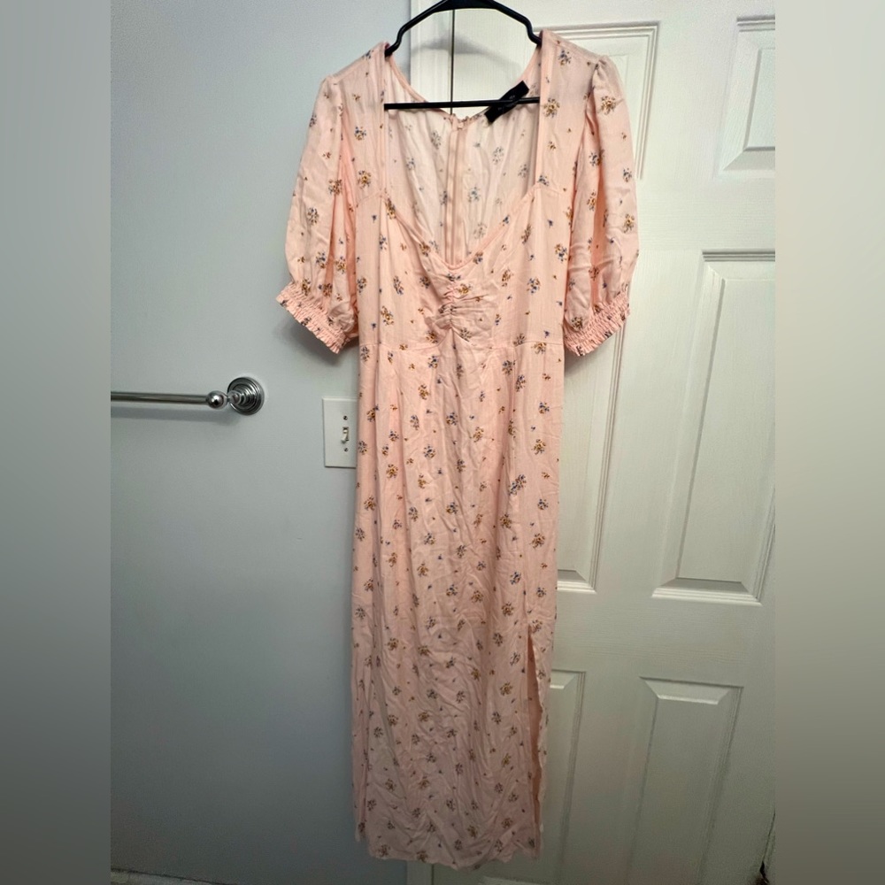 Floral, pink, baby maxi dress